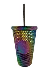 Starbucks Oil Slick Rainbow Studded Tumbler 16oz. Grande Cold Cup Fall 2023