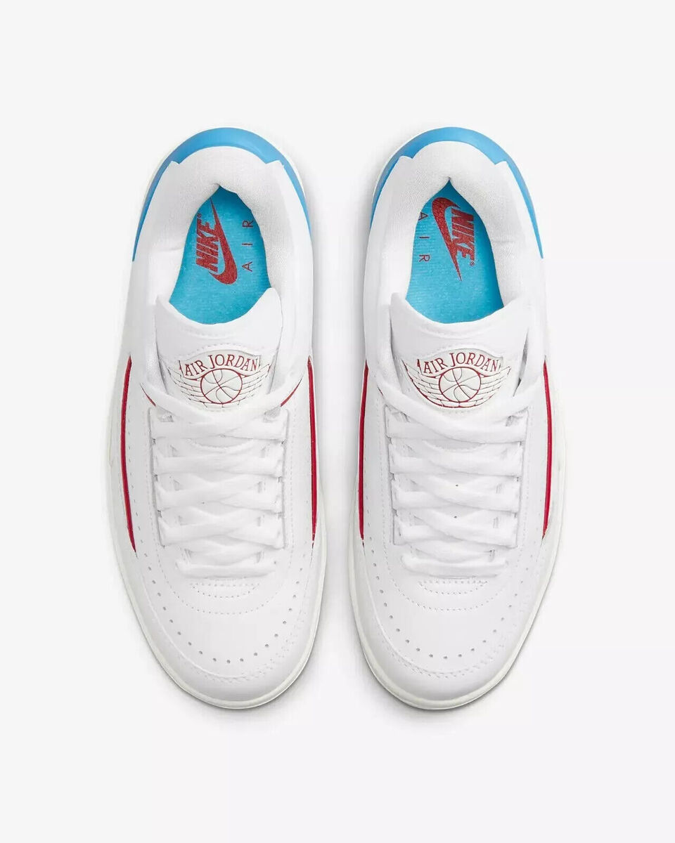 Nike Air Jordan 2 Retro Low White Gym Red Powder Blue DX4401 Nike Air Jordan 2 Retro Low White Gym Red Powder Blue DX4401