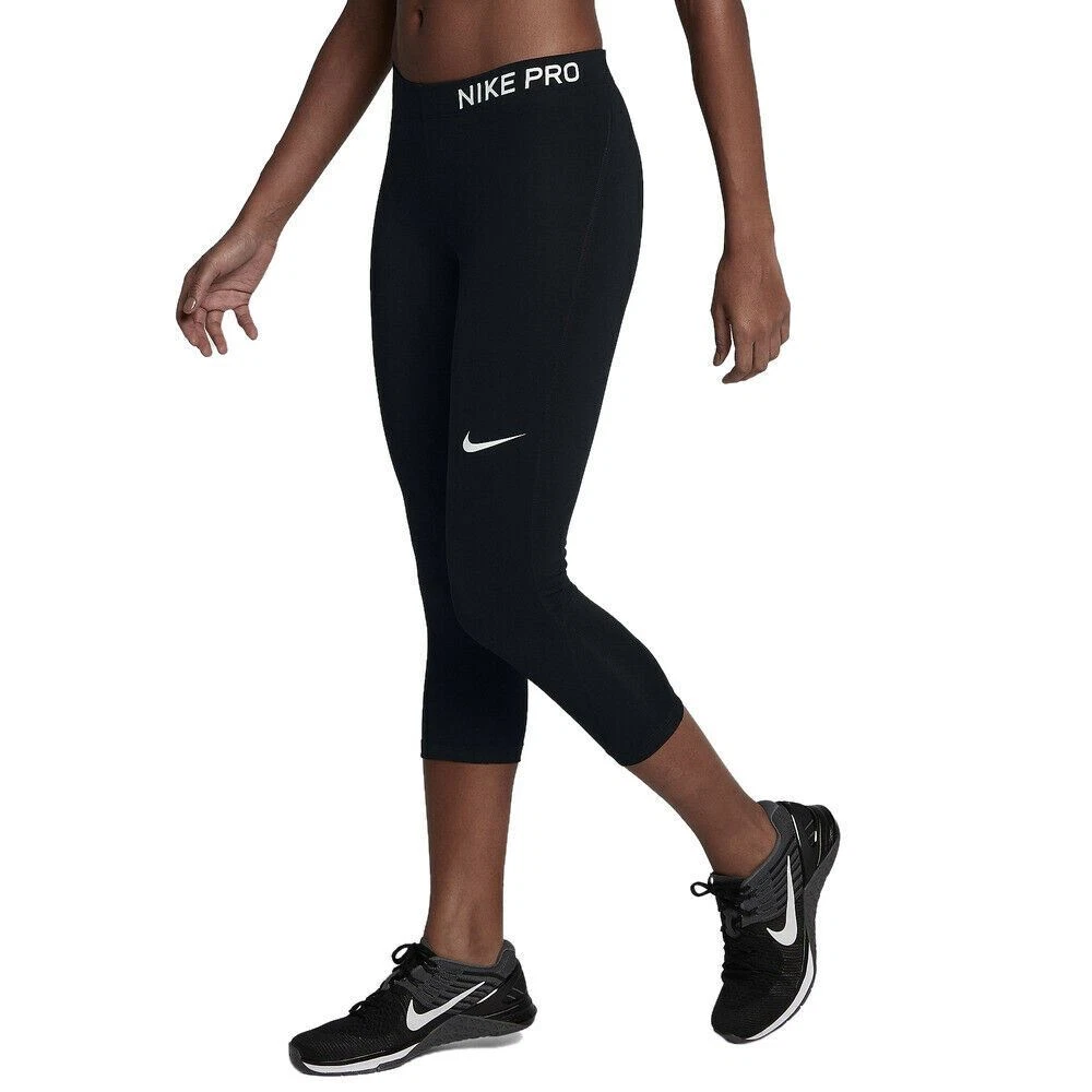 Nike Pro Teen Women's 3/4 Slim Fit Compression Tights - Black