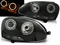 Depo Scheinwerfer Set Angel Eyes FüR VW Golf V 5 Bj. 03-08 Schwarz