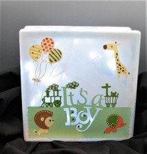 Handmade Glass Block Children  s Baby Boy Nightlight 2190 Free Shipping