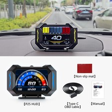 Obd2gps Hud Gauge Car Digital Head Up Display Speedometer Turbo Rpm Alarm Temp