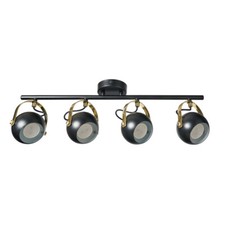 Litecraft Eyeball Spotlight Bar Adjustable GU10 4 Arm - Black, Satin Brass      