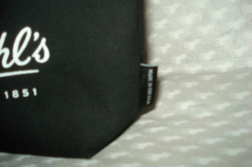 2 x Kiehl's ~ Black Canvas Cosmetic Bag with Logo Set of 2 - Picture 3 of 5