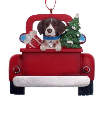 German Shorthaired Pointer In Back of Truck Ornament