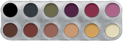 Grimas Lidschatten Eyeshadow Rouge Palette FM 12 x 2g farbintensiv matt