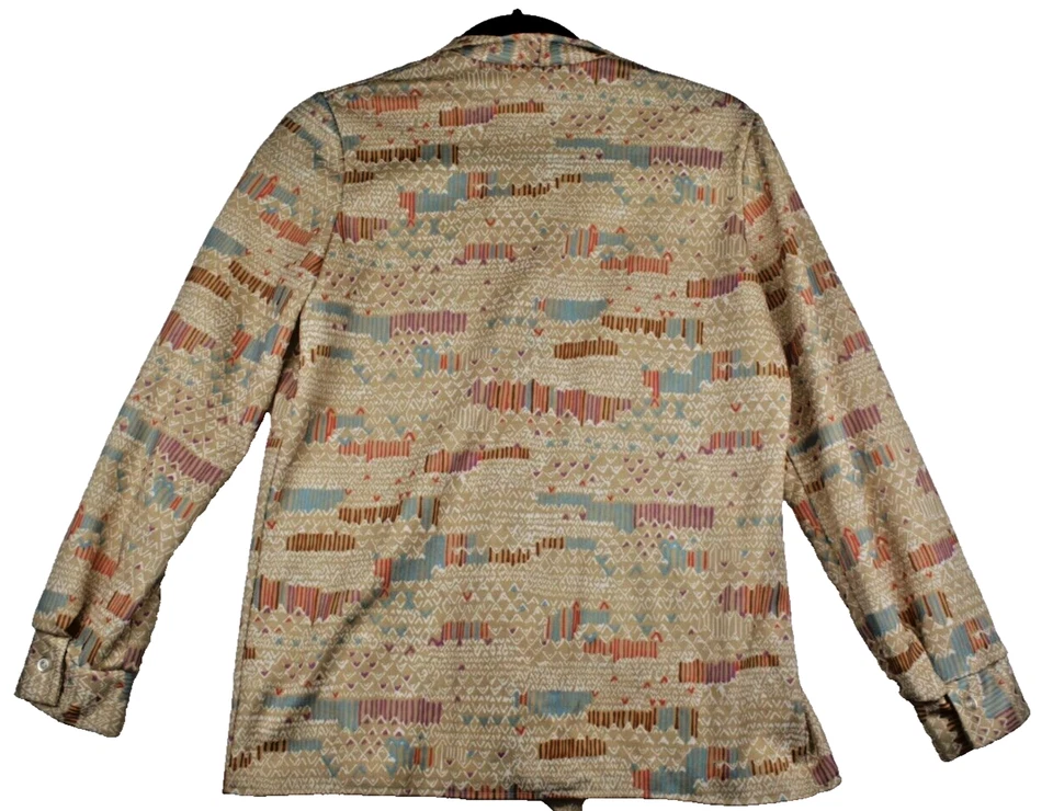 Blusa con pajarita floral multicolor vintage Grannycore grande NPC moda años 60-70 Foto 3 de 4