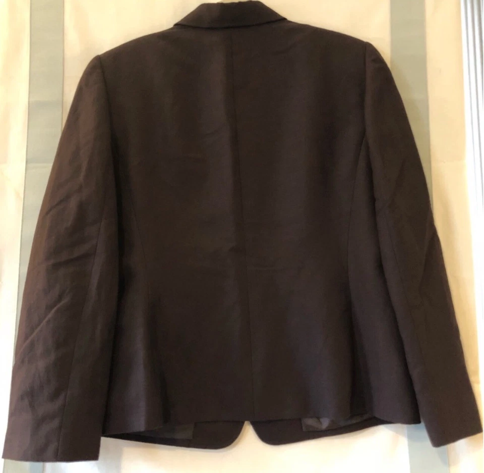 TAHARI Lino BLAZER Chaqueta Carrera Marrón Talla 16 Foto 4 de 4