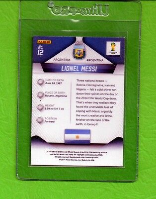 Rare! 2014 Panini Prizm Lionel Messi Fifa World Cup Brasil Card