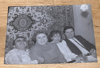 1970s Soviet people Man Carpet on the wall Family Vintage photo