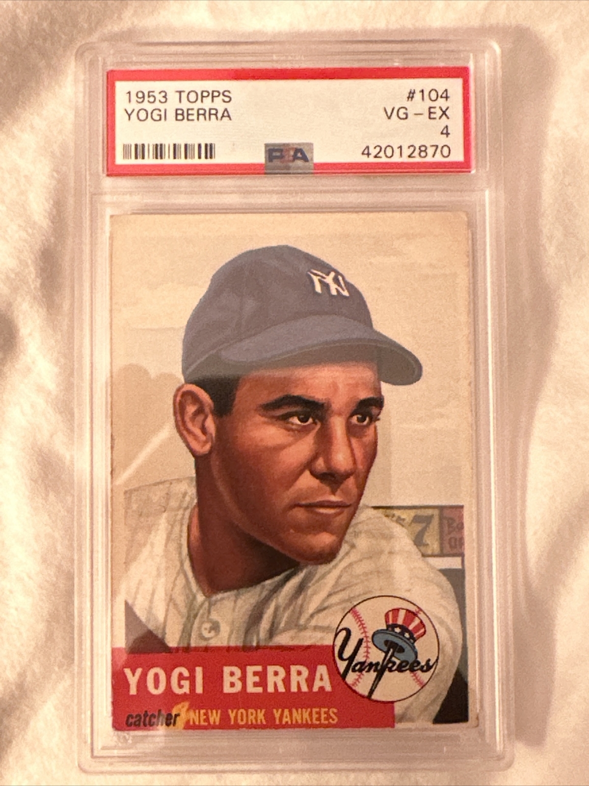 1953 TOPPS YOGI BERRA #104 PSA 4 “VG-EX” NEW YORK YANKEES HOF CENTERED BEAUTY