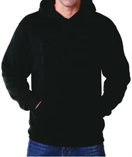 Hooded Plain Black Sweatshirt Men Women Pullover Hoodie Fleece Cotton Blank New 