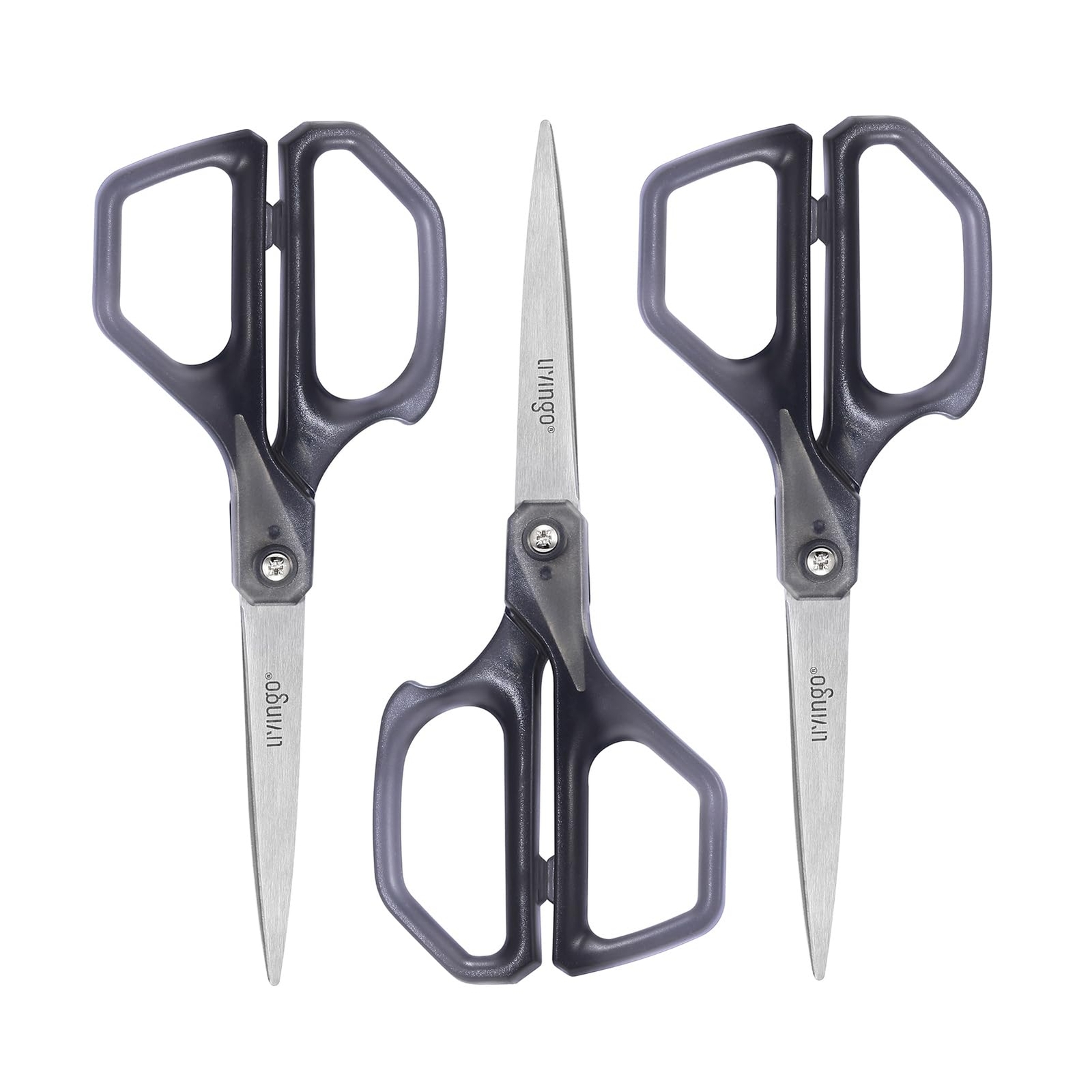 Scissors All Purpose for Office - 3 Pack 8 Inch Sharp Stainless Steel Heavy D...-image