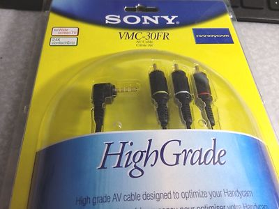 Genuine Sony VMC-30FR Mini A/V Male to 3 RCA Male Angled (Composite) A/V Cable  