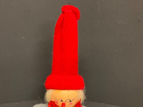 VTG Swedish Tomte Figurine Nordic Folk Art Wood Santa Gnome Christmas Handmade - Picture 3 of 12