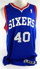 2013-14 Philadelphia 76ers Jarvis Varnado #40 Game Issued Blue Jersey 2XL 937