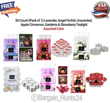 30 Count Scented & Unscented Tealight Candles Long Lasting Aromatherapy Candles