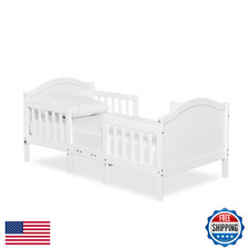 Dream On Me Portland 3-in-1 Toddler Bed w/Guard Rails, White, Greenguard Gold Ce