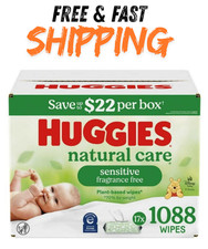 Huggies Natural Care Sensitive Baby Wipes, Fragrance Free, 17 pk., 1088 Wipes