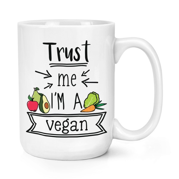Trust Me I'm A Vegan 426Ml Groß Becher Tasse Favorit Best Lustiger Witz-image