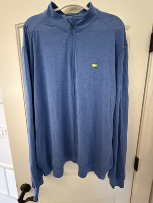 Masters Classics Blue 1/4 Zip Golf Polo Shirt Men's 3XL Long Sleeve Logo