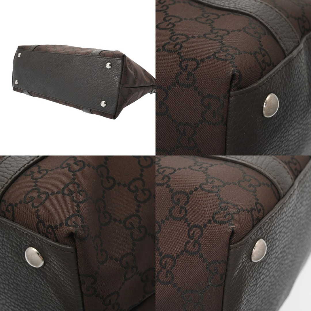 GUCCI Women's GG Tote Bag Brown Nylon Leather Used【74 characters】 thumbnail 7