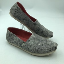 TOMS Classic Alpargatas Women's Canvas Shoes Snake Print Size 8