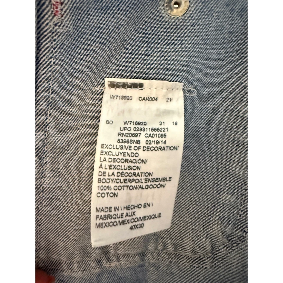 Dickies Denim Bib Overalls Light Wash Carpenter Workwear Men Size 40x30 - Image 2 of 4