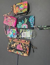 Vera Bradley Campus Double ID Key Chain Snap, Luggage Tag  Wristlet Wallet Lot
