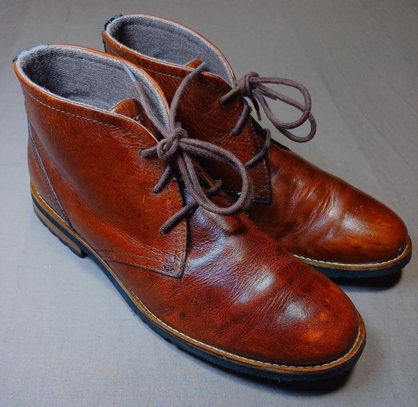 Men Rockport Boots Brown Leather 42