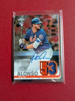 2019 Topps Chrome Holiday Employee Only Pete Alonso Rookie RC Relic Auto /32 SSP