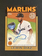 Lewin Diaz 2021 Topps Rookie Auto Gold Parallel /50 1986 Design Marlins 