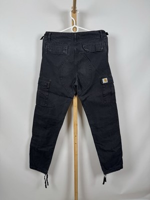 Carhartt WIP Aviation Pant Herren W28 L32 Cargo Hose Schwarz Slim Fit Ripstop