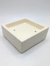 Thymes Beige Ceramic Glossy Frasier Fir Soap Dish Square