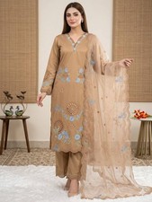 Roman Silk Salwar Kameez With Dupatta Ready To Wear Dress Wedding Party Wear