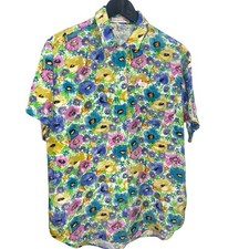 VTG GUESS by Georges Marciano Button Up Floral Shirt Large EUC Rayon USA