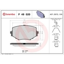 Brembo P 49 020 Bremsbelagsatz für MAZDA MX 5 MX 5 I NA NB Bremse Bremsbeläge