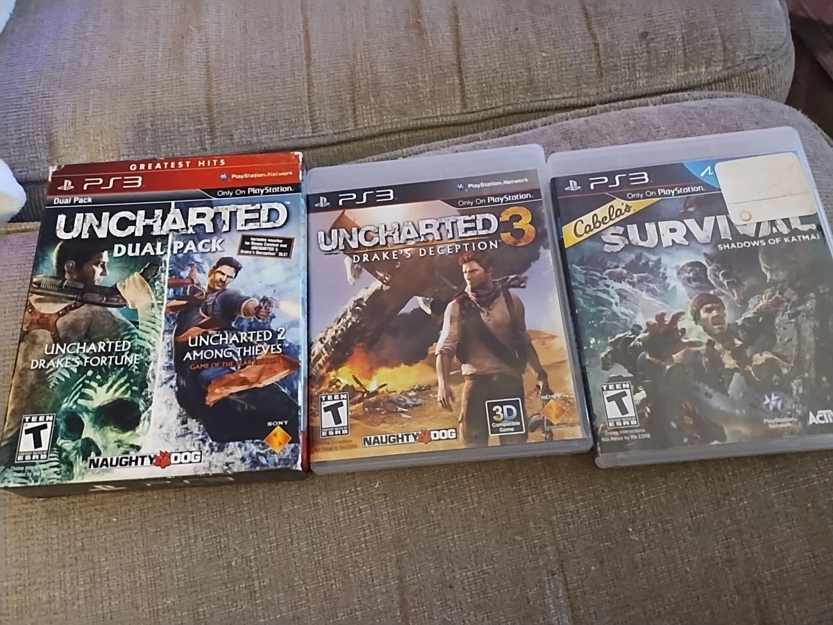 Lot De 2 Jeux Uncharted 2 Et 3 PS3 - Testés, Complets (boîtier, Livret), Très Bon état