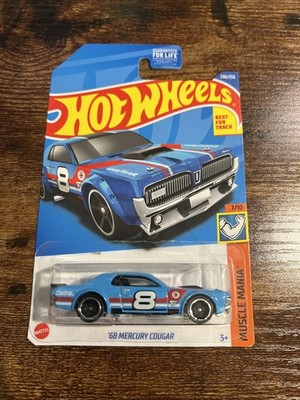 2021 Hot Wheels Muscle Mania Blue  68 Mercury Cougar #236 1:64 Scale Diecast Car