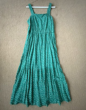 Amazon Essentials Sundress Polka Dot Square Neck Midi Dress Green/White M