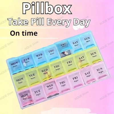 Wöchentliche Pillendose 7 Tage 28 Fächer Tabletten Organizer Medizin Aufbewahrung Spender