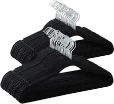Yaheetech 100 Pack Non Slip Velvet Hangers Heavy Duty Flocked Coat Suit Hangers