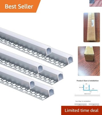 Plaster-in LED Channels 6 Pack - Seamless Trim Edge Profiles for Indoor Lighting