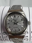 Womens Vintage Seiko 5 Automatic Watch Day-Date Silver Tone 24mm 2906-0590