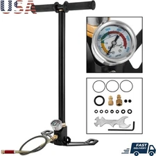 3 Stage PCP Air Gun Hand Pump 4500PSI Pressure Gauge Quick Connect Accessories