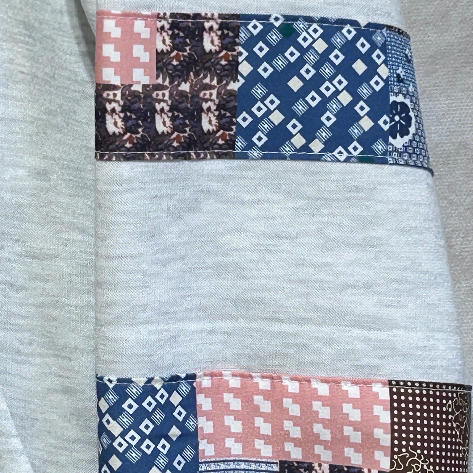 Unbranded Light Gray Patchwork Sleeve Hoodie XS B… - image 3