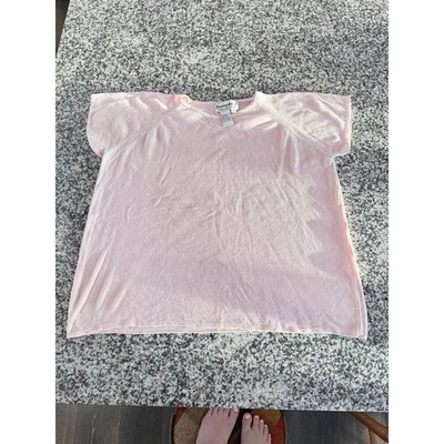 Joseph A Pink Silk Knit Short Sleeve Top Womens 2X Lightweight Minimalist