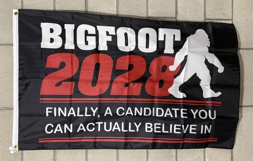 Bigfoot For President 2028 Flagge kostenloser Versand Believe Again Fun USA 3x5' Schild Banner - Bild 1 von 1