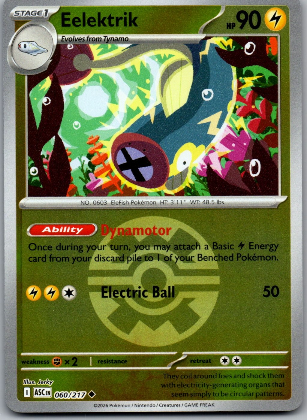 Eelektrik (Quick Ball) Reverse Holo Uncommon ME: Ascended Heroes 060/217 NM