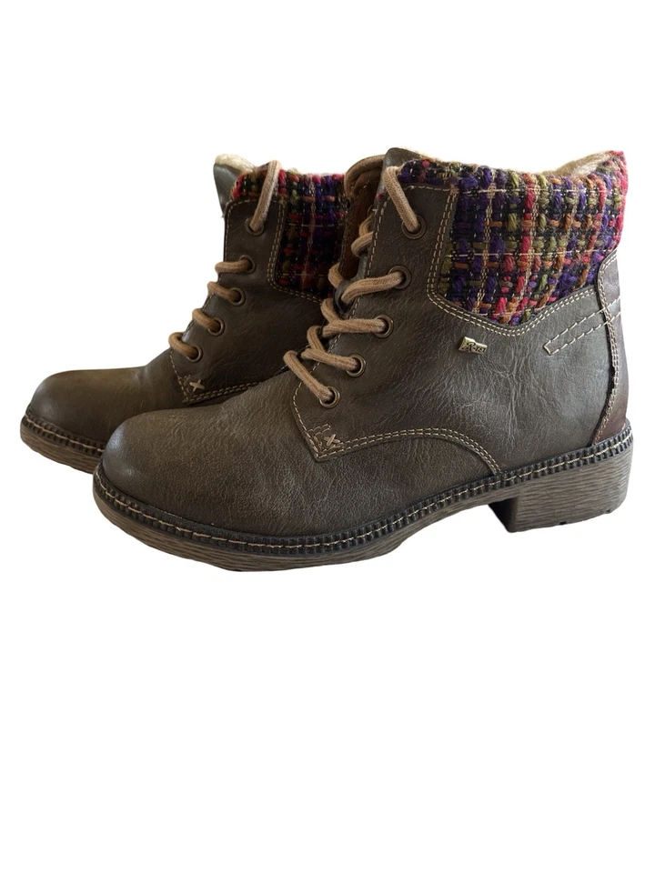 Spring Step Relife Marylee Lace Up Short Boot, Brown Leather, Size 38 (8) - Image 2 of 4